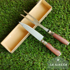 Juego de cubiertos asador en caja madera 25 cm - comprar online
