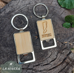 Llavero metal con madera para personalizar