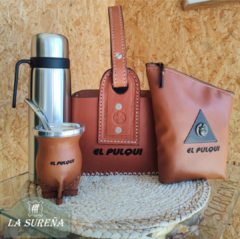 Juego completo mate x4 (porta termo, termo, yerbero símil) - tienda online