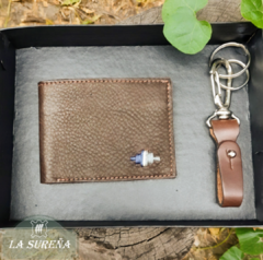 Set en caja vacuno ( billetera en cuero vacuno y llavero) - comprar online