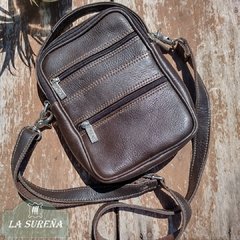 Bandolera morral cuero chica 25x18 cm - comprar online