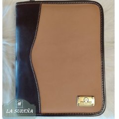 Agenda cuero vacuno con cierre 16x22 - LA SUREÑA