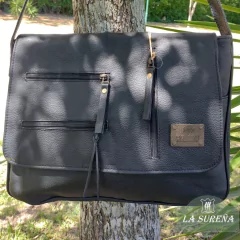 Morral porta notebook en cuero y correa - LA SUREÑA
