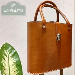 bolso cuero porta termo canasta
