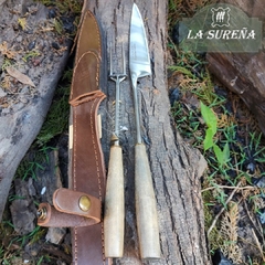 Juego Asador con pinza expulsora y cuchilla 43 cm