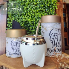 Juego de mate, bombilla con yerbero y azucarero - comprar online