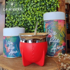 Juego de mate, bombilla con yerbero y azucarero - comprar online