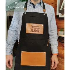 Delantal de jean y cuero para grabar