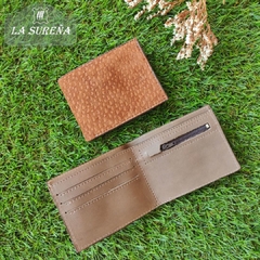 billetera cuero carpincho fuera y cuero vaca dentro - comprar online
