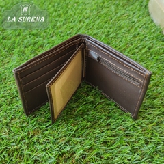 billetera hombre combinado cuero vaca y carpincho - comprar online