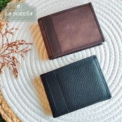 billetera hombre cuero triple solapa tarjetas - comprar online