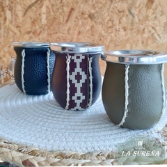 mate madera algarrobo forrado simil y aluminio - LA SUREÑA