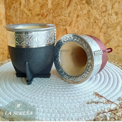 mate calabaza tipo imperial aluminio y pvc por fuera