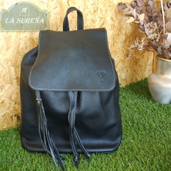 Mochila clasica de cuero con solapa - comprar online