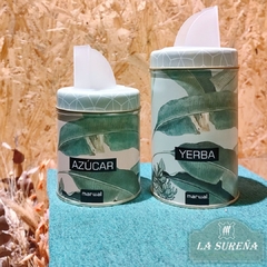 yerbero y azucarera lata ploteada colores en internet