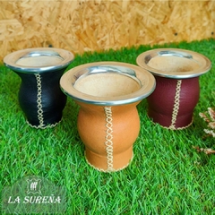 mate calabaza forrado cuero cocido hilo - comprar online