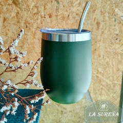 mate de acero inoxidable y vaso termico en uno