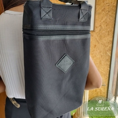Porta termo y mochila de lona con manija en internet