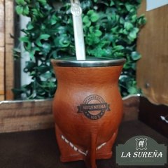 mate acero inoxidable camionero forrado cuero - LA SUREÑA