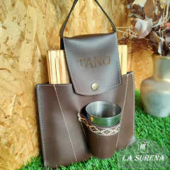juego asado con vaso y cubiertos simil - comprar online
