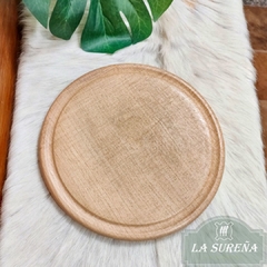 Tabla madera algarrobo lustrado redonda 24 cm - comprar online