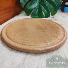 Tabla madera algarrobo lustrado redonda 24 cm