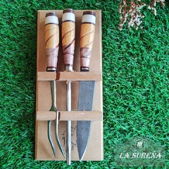 juego de cubiertos asador x3 en presentación 30 cm