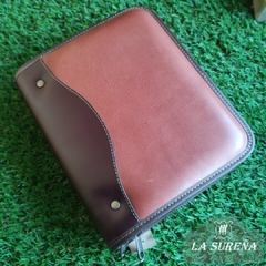 Agenda doble de cuero con cierre - comprar online