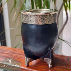 Mate imperial de calabaza con cuero, virola y patas de alpaca - LA SUREÑA
