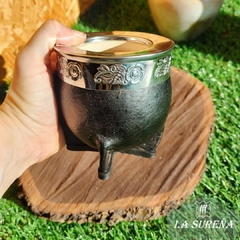 Mate imperial de calabaza con cuero y virola acero inoxidable - comprar online