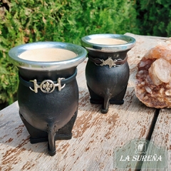 Mate Calabaza forrado en cuero con dije y patas reforzadas - comprar online