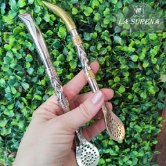 Bombillón macizo alpaca con bronce paleta - comprar online