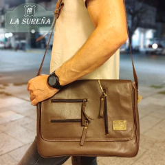 Morral porta notebook en cuero y correa - comprar online