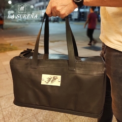 bolso de cuero negro liso - LA SUREÑA