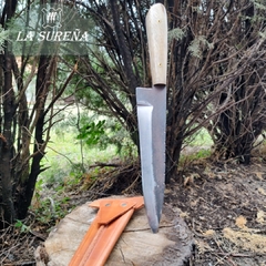 cuchillo hoja disco de arado cabo madera 28 cm