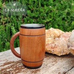 jarra chop de acero inoxidable y madera 250ml