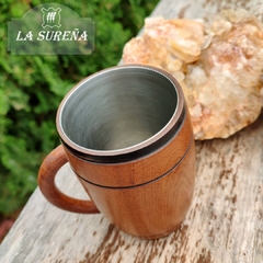 jarra chop de acero inoxidable y madera 250ml - comprar online