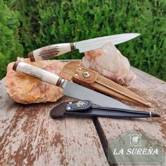 cuchillo artesanal hoja acero inoxidable cabo ciervo y dije 28 cm - comprar online