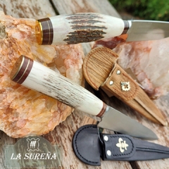 cuchillo artesanal hoja acero inoxidable cabo ciervo y dije 28 cm en internet