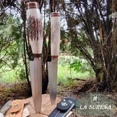 cuchillo artesanal hoja acero inoxidable cabo ciervo y dije 28 cm - LA SUREÑA