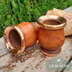 Mate madera algarrobo con borde virola y base de cobre en internet