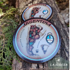 posa vaso cuero argentina grabado x1