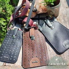 bandolera de cuero tamaño celular modelos varios