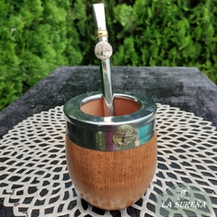 mate madera con virola de acero inoxidable y dije - comprar online