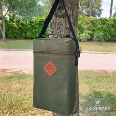 Porta termo térmico de lona con correa en internet