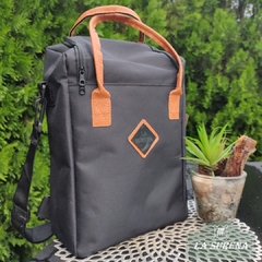 porta termo mochila lona con manija y correa