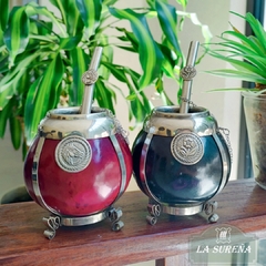 mate de porito con bombilla de alpaca y cadenita - comprar online