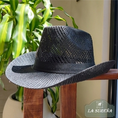 Sombrero tipo cowboy tramado con cinta liso - comprar online