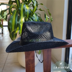 Sombrero tipo cowboy tramado con cinta liso - LA SUREÑA
