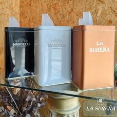 yerbero rectangular de lata en colores lisos - LA SUREÑA